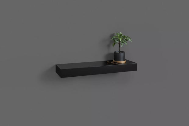 Black sliders Wall shelf with integrated secret compartment